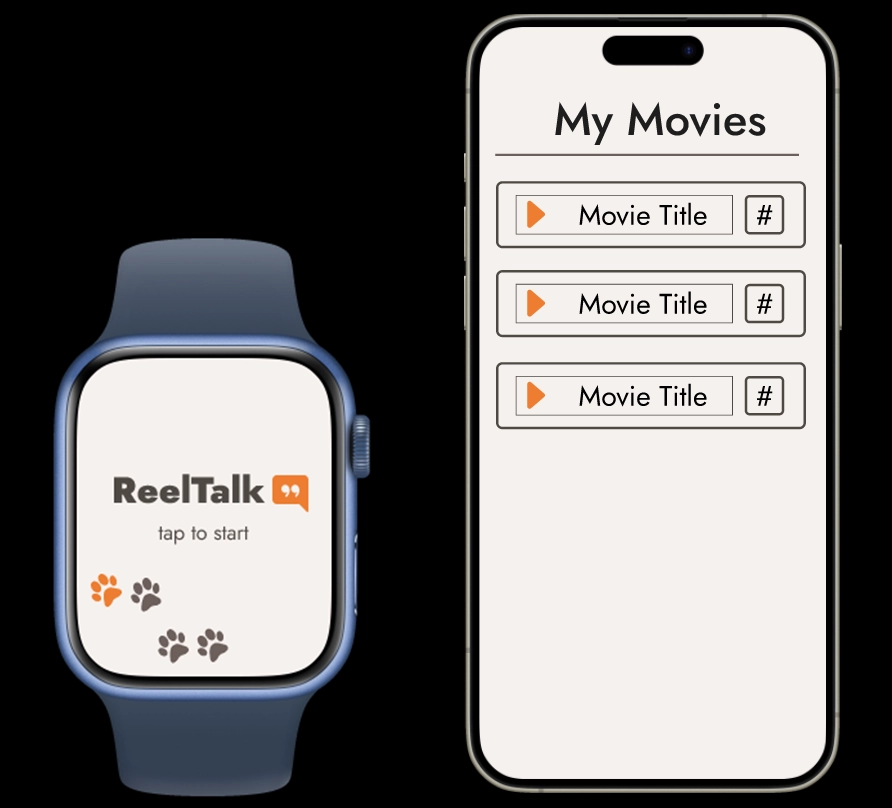 Inital screens from watch and phone prototypes